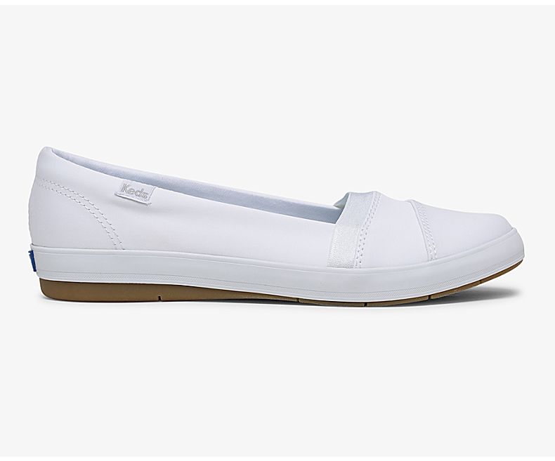 Keds Womens White Slip On Shoes - Keds Carmel 610VTIACJ